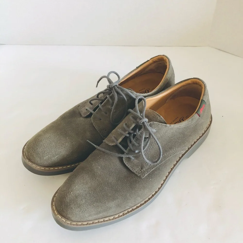 G.H. Bass & Co. Pasadena Grey Suede Derby Shoes Leather Upper Mens Size 7.5M